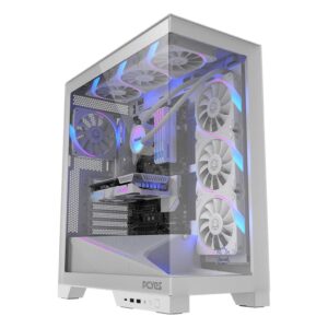 Gabinete Gamer Branco Aquário Mid Tower Pcyes Forcefield Flow White