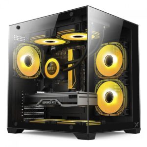 Gabinete Gamer Brx Xtreme Glacier, Mini Tower, Lateral e Frontal de