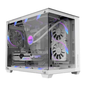 Gabinete Gamer com Vidro Branco Aquário Pcyes Forcefield V2 White