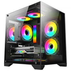 Gabinete Gamer K-Mex Aquário Micro, Mini Tower, Vidro Temperado