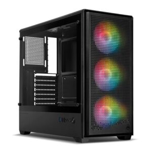 Gabinete Gamer Mancer Mugen, Full-Tower, Lateral de Vidro, Preto