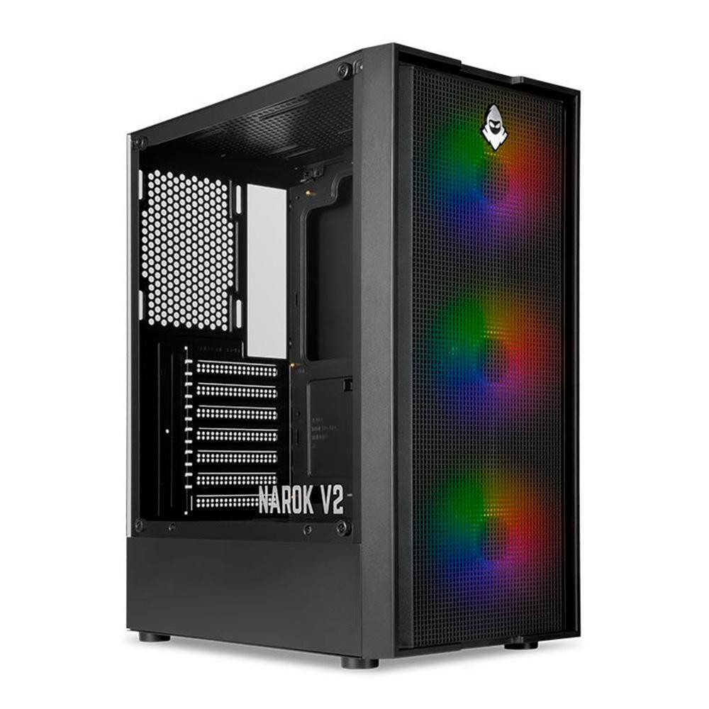 Gabinete Gamer Mancer Narok V2, Rainbow, Mid-Tower, Lateral de Vidro