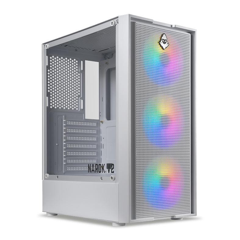 Gabinete Gamer Mancer Narok V2, Rainbow, Mid-Tower, Lateral de Vidro — Informática