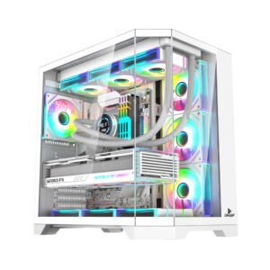 Gabinete Gamer Mid Tower Áquario Vidro Temperado White Atx Sem Fonte