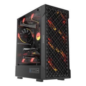 Gabinete Gamer Mid Tower com Vidro Lateral Preto Pcyes Velyr Black