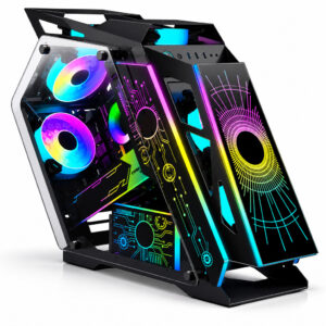 Gabinete Gamer Mini Tower Vidro Temperado 6 Fans RGB Mini-ATX Sem
