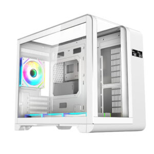 Gabinete Gamer Mini Tower Vidro Temperado Curvado White Itx Sem Fonte