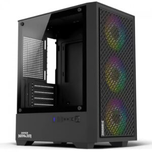 Gabinete Gamer Ninja Tessen, Mid Tower, Vidro Temperado, M-ATX,3 Fans