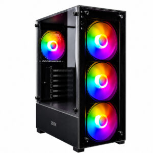 Gabinete Gamer PC 4 Fans Painel Vidro Lateral USB 3.0 Suporte Atx