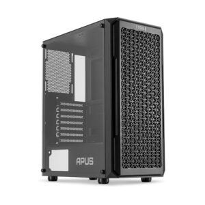 Gabinete Gamer Pichau Apus Black, Mid-Tower, Lateral de Vidro