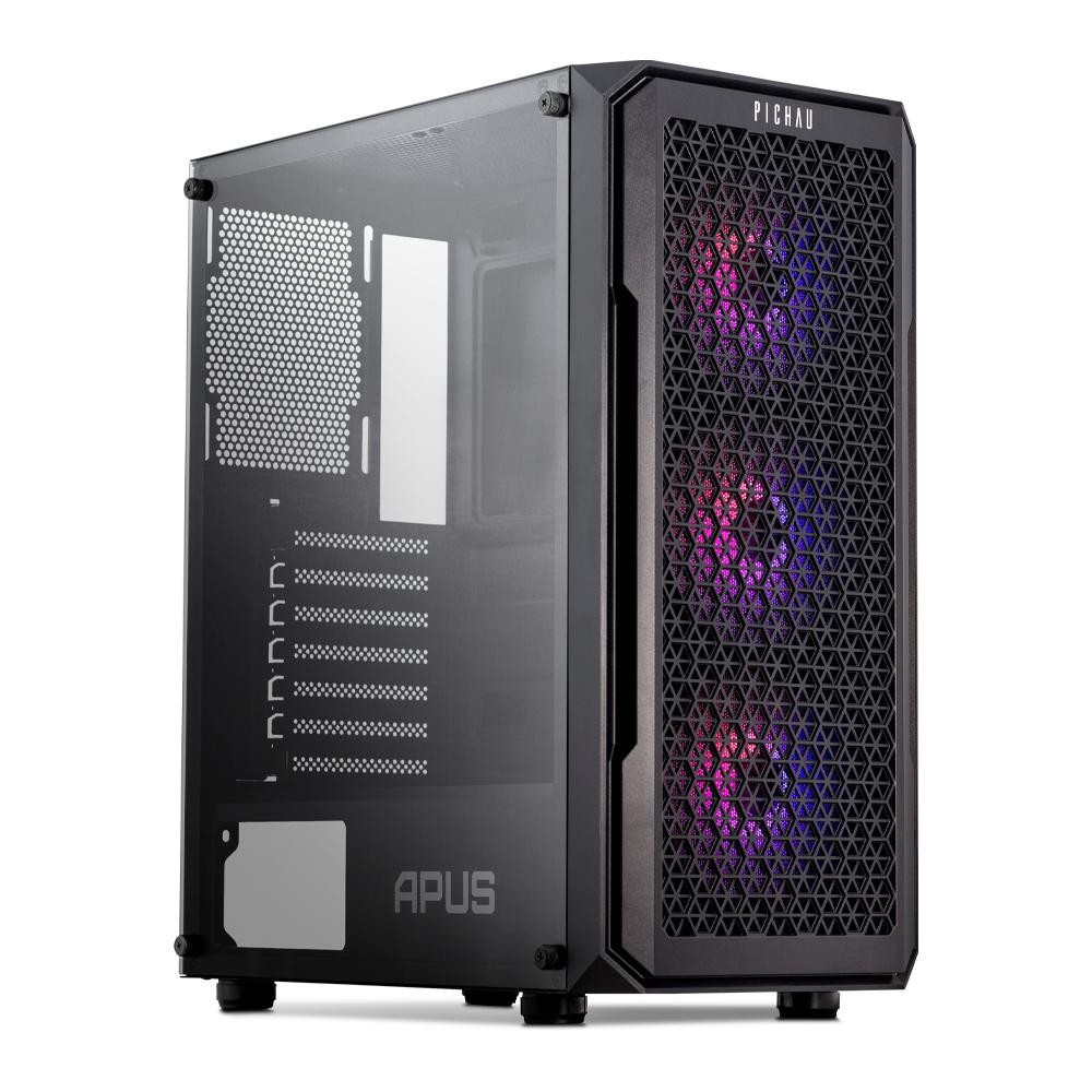 Gabinete Gamer Pichau Apus RGB, Mid-Tower, Lateral de Vidro — Informática