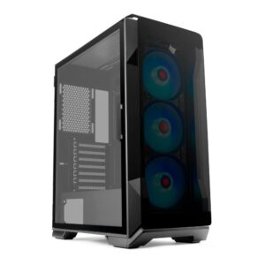 Gabinete Gamer Pichau Pouter 3 RGB Lateral De Vidro Preto