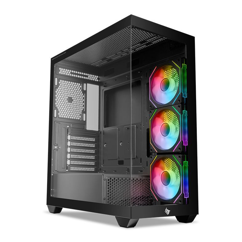 Gabinete Gamer Pichau Pouter 4B, Mid-Tower, Lateral de Vidro, Com 3 — Informática