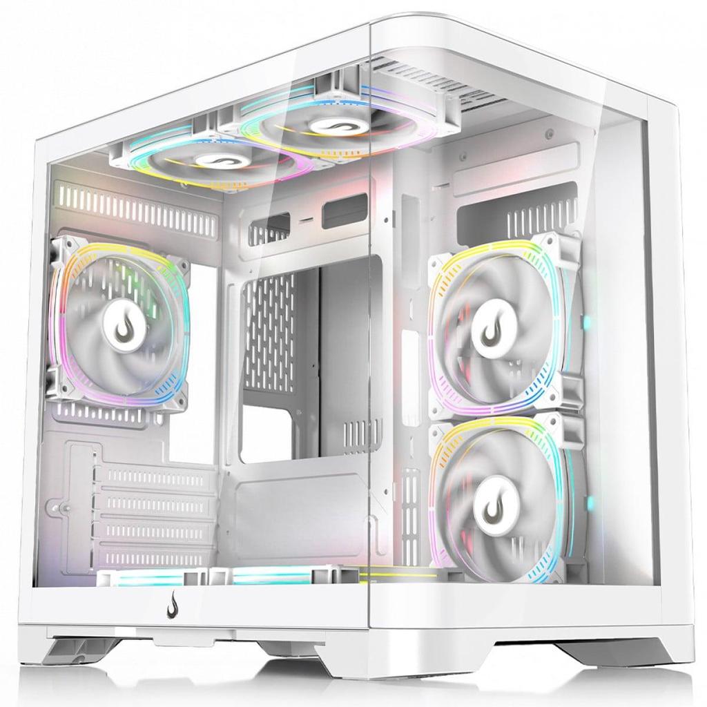 Gabinete Gamer Rise Mode Galaxy Curved, Mid Tower, Vidro Temperado — Informática