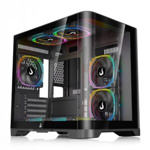 Gabinete Gamer Rise Mode Galaxy Curved Mini Tower Vidro Temperado USB