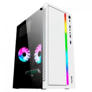Gabinete Gamer Round5 Viper White, Mini Tower, Lateral de Vidro
