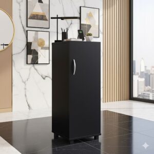 Gabinite Multiuso Organizador Para Ambientes Cor Preto 3 Prateleiras