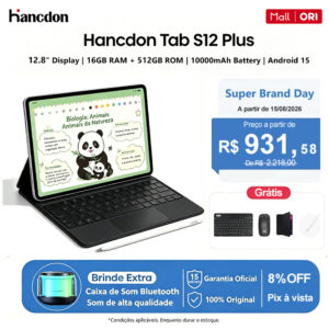 Garantia 2 Anos Hancdon Tablet Plus 12.8″Tela FHD 16+512GB Bateria