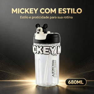 Garrafa de Água Squeeze 680ml Mickey Mouse Antivazamento Passeio