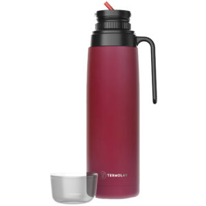 Garrafa Térmica 100% Inox R-Evolution 1 Litro Rosa Cafe Chá Ampola