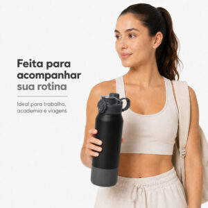 Garrafa Térmica 1,2l Grande Água C canudo Academia Faculdade