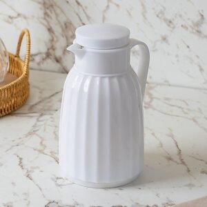 Garrafa Térmica 400ml Queen Branca Lyor com Ampola de Vidro para Café