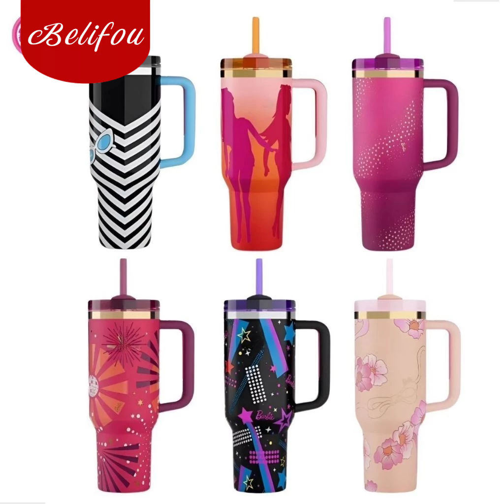 Garrafa Térmica Belifou 1200ml Rosa Copo Personalizado de Inox com