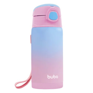 Garrafa Térmica Buba Parede Dupla Degradê Rosa 400ml