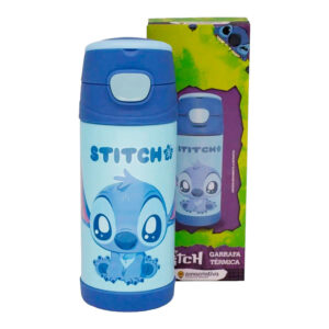 Garrafa Térmica com Canudo Stitch 350ml 1 unidade Zona Criativa Rizzo — Cozinha e Utensílios