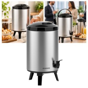 Garrafa Térmica Cooler Isotérmica de Inox Botijão com Pé 9,5 Litros