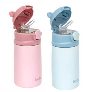 Garrafa Térmica de Água Infantil Ursinho 320ml Inox Canudo 5h