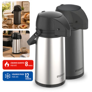 Garrafa Térmica de Café Chá Single Inox 1 Litro Conserva Quente Frio