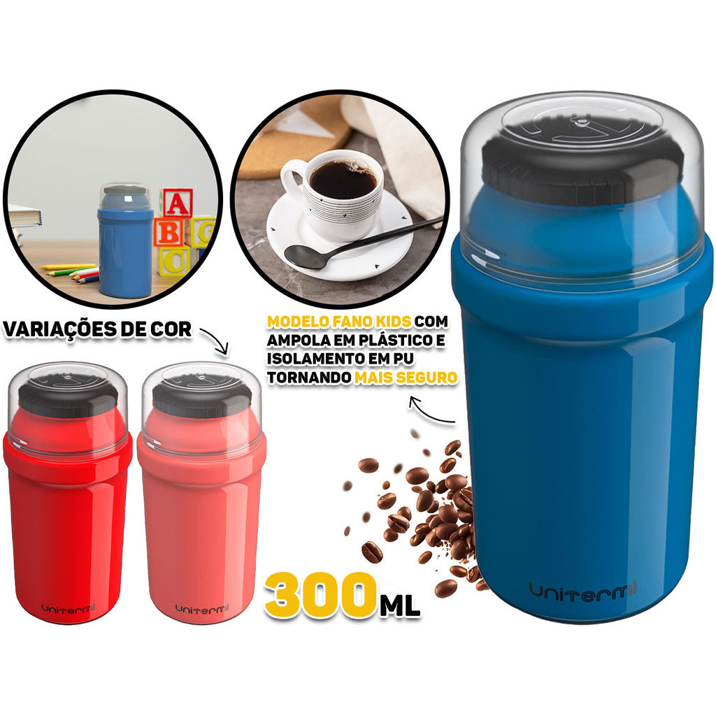 Garrafa Térmica Fano Kids Infantil 300ml Unitermi Para Café Chocolate — Cozinha e Utensílios