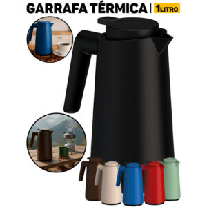 Garrafa Térmica Gatilho Vercelli 1 Litro Unitermi Bule Café Chá