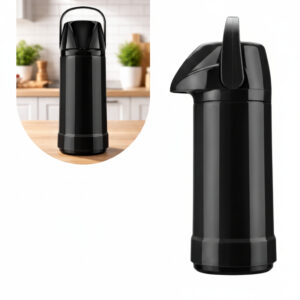Garrafa Térmica Glt Pressão 1L Preta Invicta Metalizado para Café e
