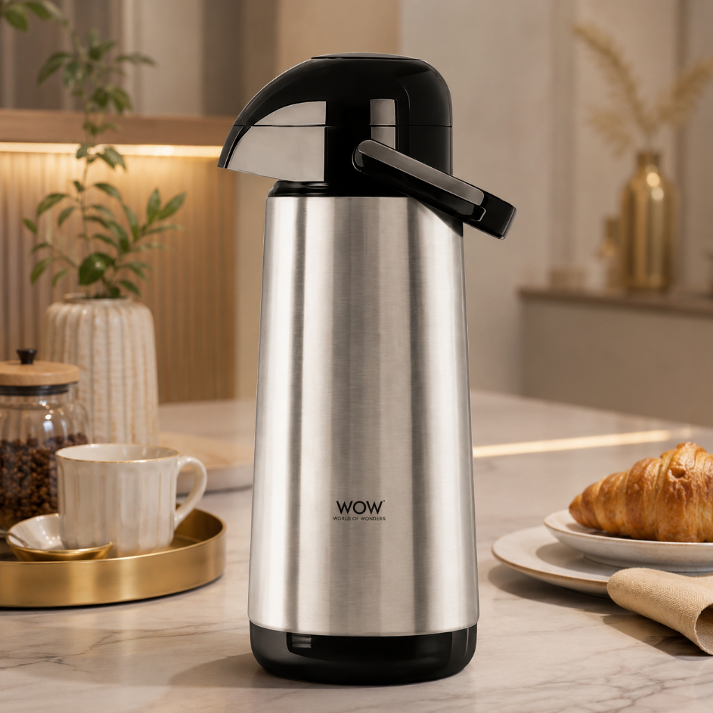 Garrafa Térmica Inox Café Bomba De Pressão 1,9L — Cozinha e Utensílios