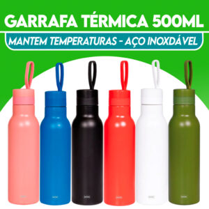 Garrafa Térmica Inox Inteligente de 500 ml Perfeita para Viagens e