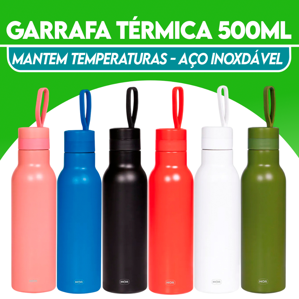 Garrafa Térmica Inox Inteligente de 500 ml Perfeita para Viagens e — Cozinha e Utensílios
