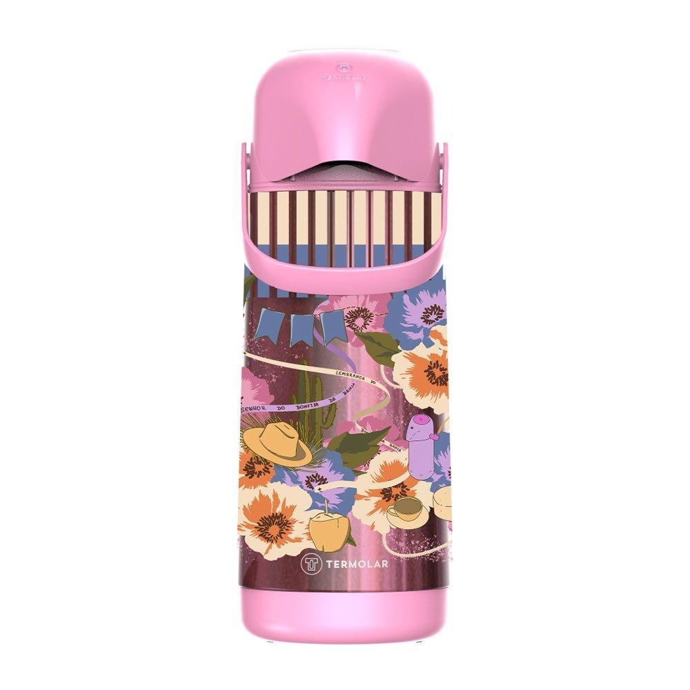 Garrafa Térmica Lumina Termolar Decorada Inox 1 Litro — Cozinha e Utensílios