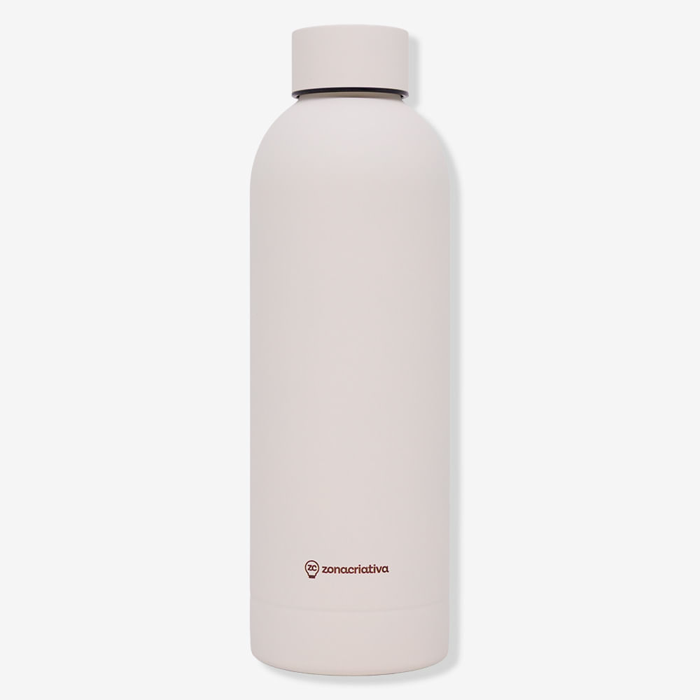 Garrafa Térmica Max Emborrachada 500ml Off White Zonacriativa