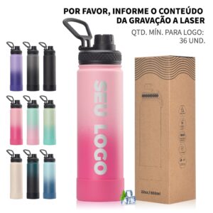 Garrafa Térmica Personalizável 22oz À Prova de Vazamento, 9 Cores