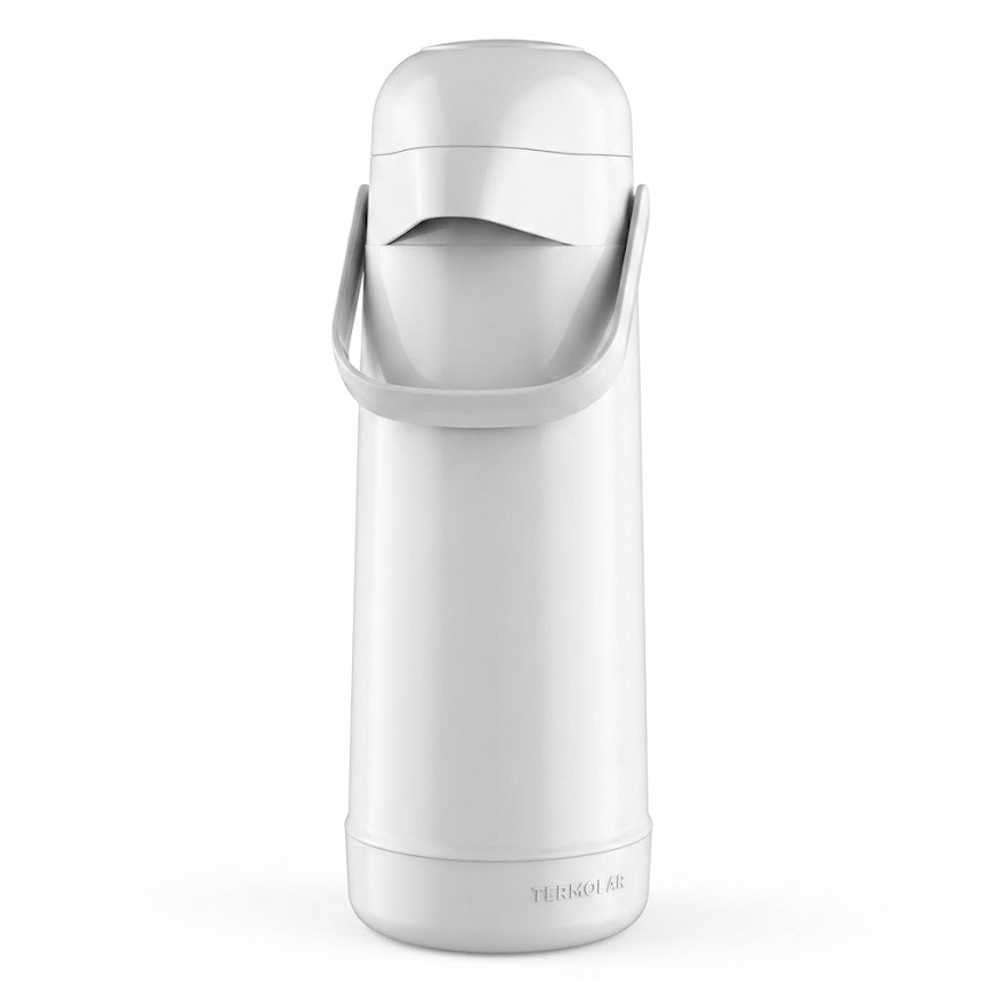 Garrafa Térmica Pressão Café Quente Frio 1L Branca Termolar — Cozinha e Utensílios