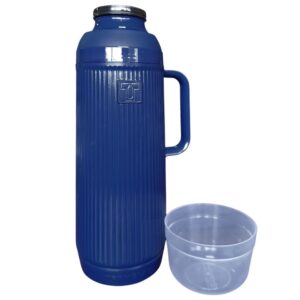 Garrafa Térmica Termolar Mundial 1L Azul Anoitecer Ampola de Vidro