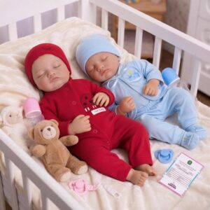 Gêmeos Bebê Reborn Boneca Irmãos Realista Menina e Menino Silicone