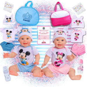 Gêmeos Bebê Reborn Boneca Realista Mayze Menina e Menino Silicone com