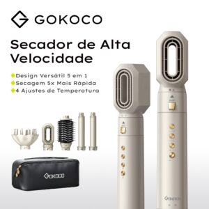 Gokoco Escova Secadora 5 Em 1 Conjunto De Secador De Cabelo