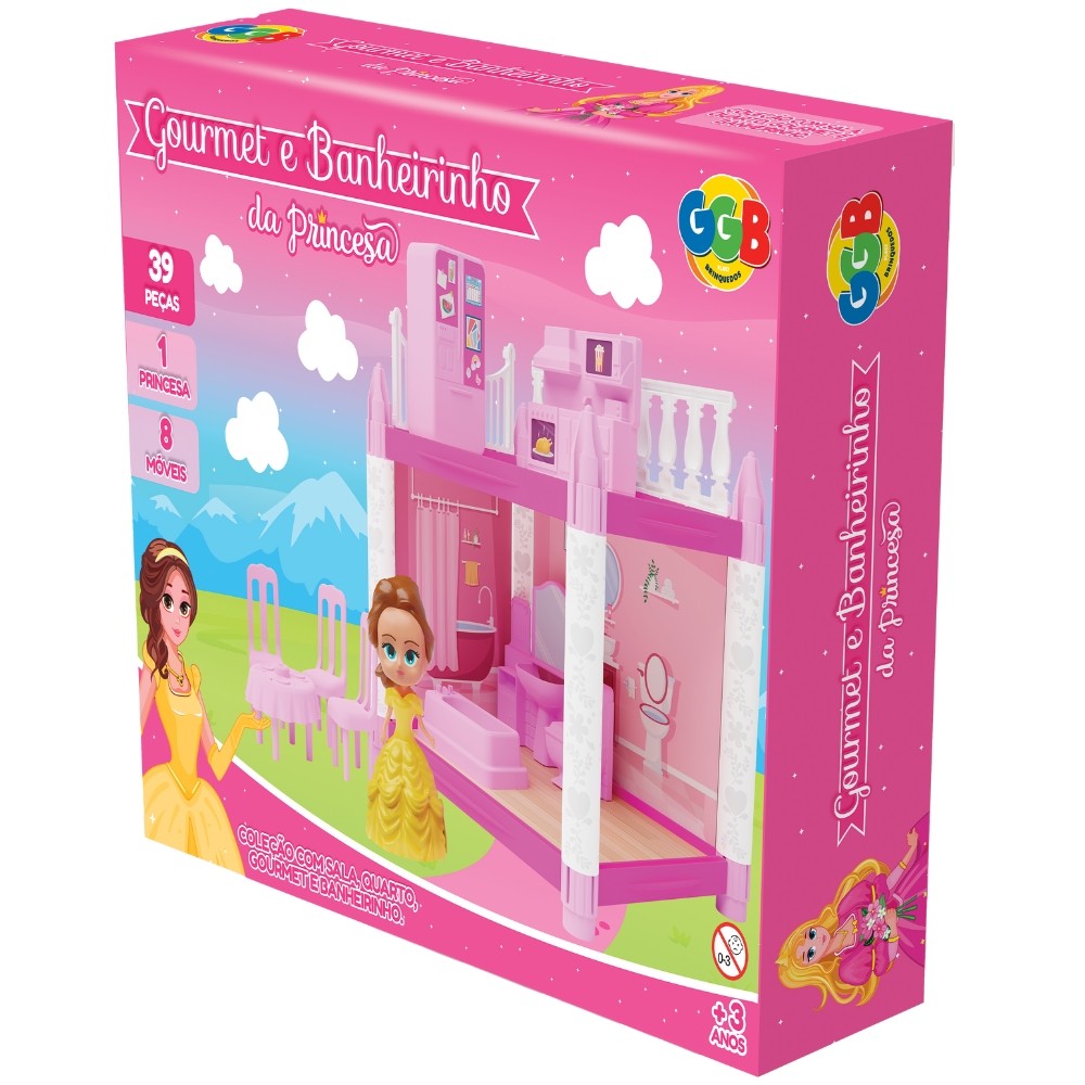 Gourmet E Banheirinho DA Princesa Ggb Brinquedos 39 Peças Cômodos — Brinquedos