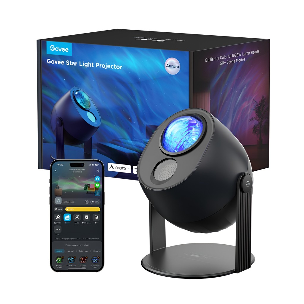 Govee Mini Projetor Luz Estelar Aurora Wi-Fi Bluetooth — TV e Vídeo