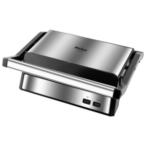 Grill e Sanduicheira Elétrico Philco PGR21PI 2 em 1 Inox 1000W de