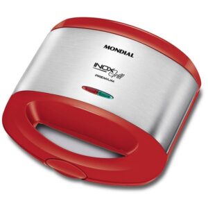 Grill e Sanduicheira Mondial Inox Vermelho Inox 220V